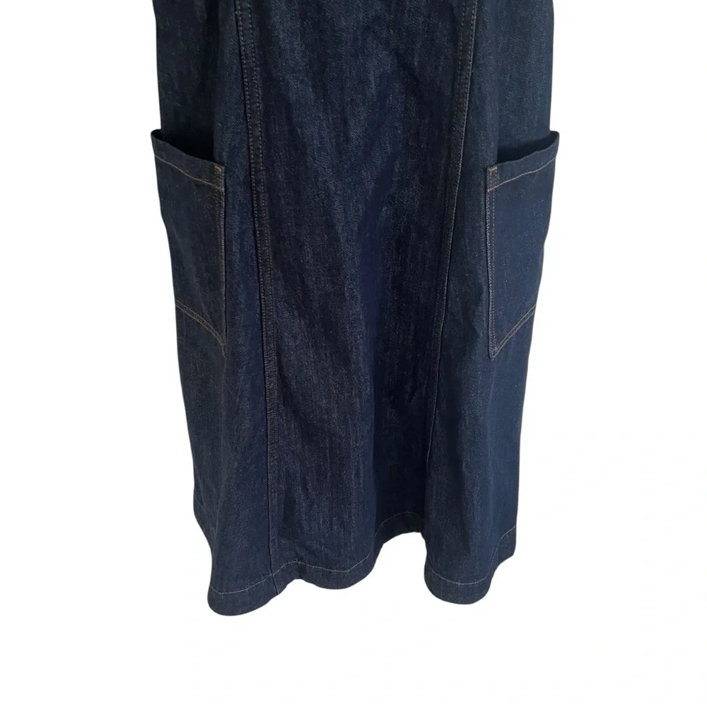 AlexaChung Blue Indigo Denim Midi Apron Dress NWT US 0 - Picture 5 of 11